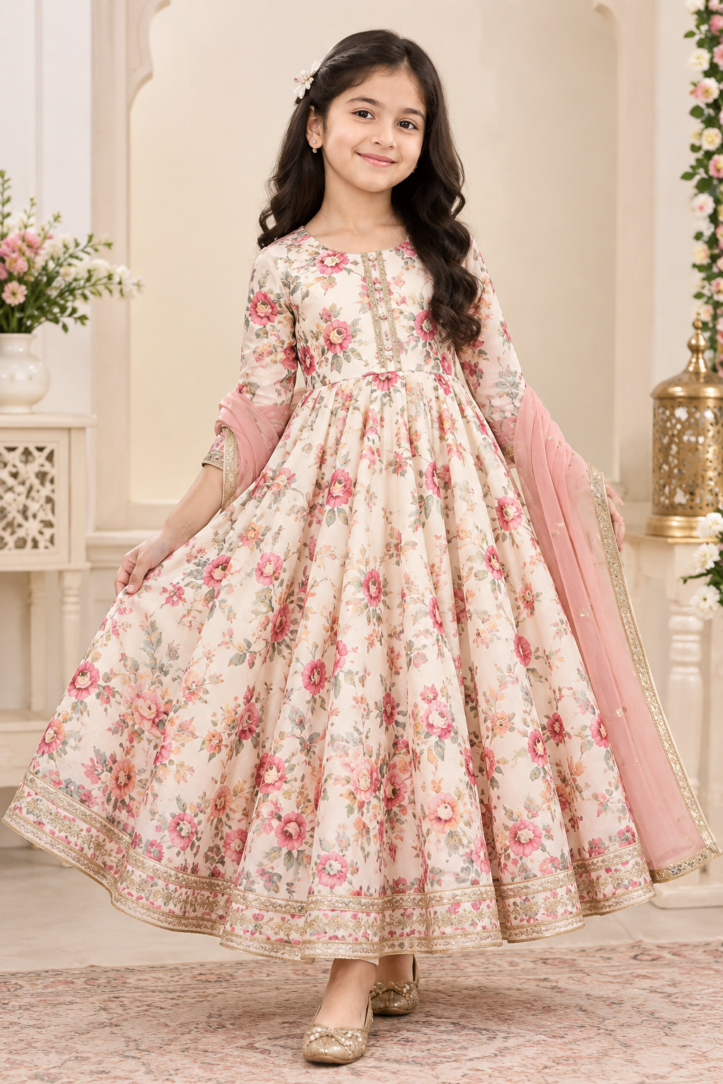 Floral Anarkali Party Kurti